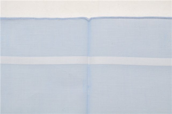Authentic HERMES Carre 45 Scarf H Logos Pattern Cotton Light Blue Box 6358E