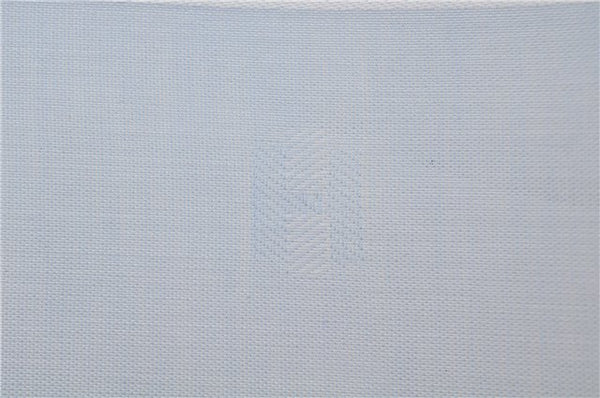 Authentic HERMES Carre 45 Scarf H Logos Pattern Cotton Light Blue Box 6358E