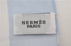 Authentic HERMES Carre 45 Scarf H Logos Pattern Cotton Light Blue Box 6358E