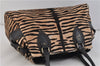 Authentic FENDI Shoulder Tote Bag Unborn Calf Leather Brown Black  6360C