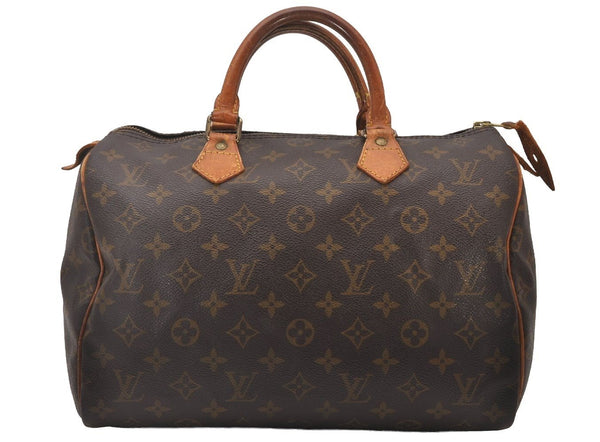 Authentic Louis Vuitton Monogram Speedy 30 Hand Boston Bag M41526 LV 6362I