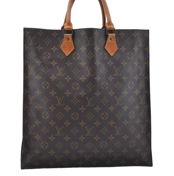 Authentic Louis Vuitton Monogram Sac Plat Hand Bag M51140 LV 6363D