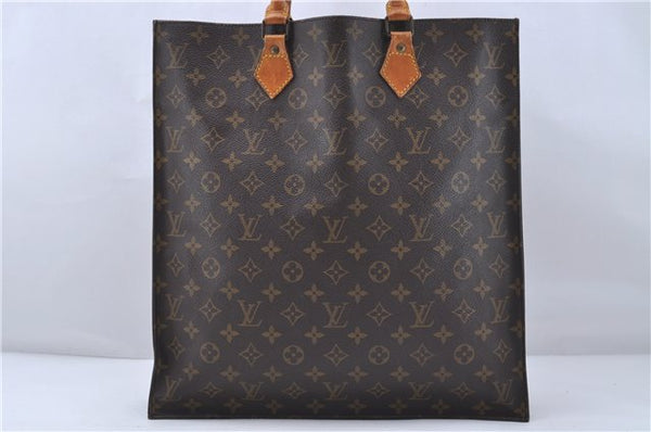 Authentic Louis Vuitton Monogram Sac Plat Hand Bag M51140 LV 6363D