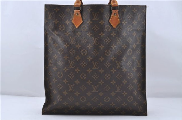 Authentic Louis Vuitton Monogram Sac Plat Hand Bag M51140 LV 6363D