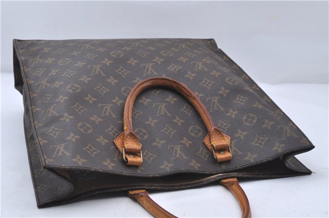 Authentic Louis Vuitton Monogram Sac Plat Hand Bag M51140 LV 6363D