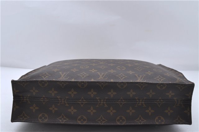 Authentic Louis Vuitton Monogram Sac Plat Hand Bag M51140 LV 6363D