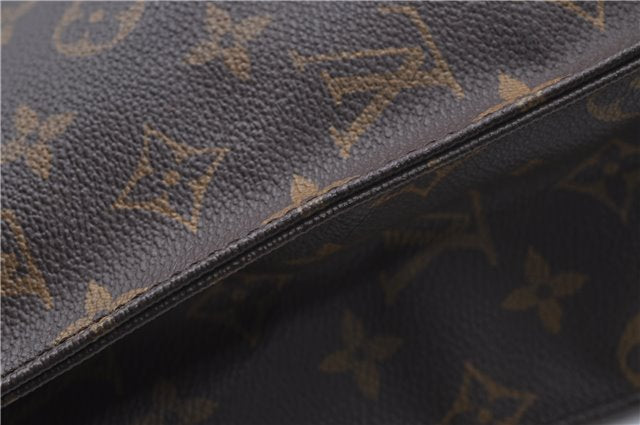 Authentic Louis Vuitton Monogram Sac Plat Hand Bag M51140 LV 6363D