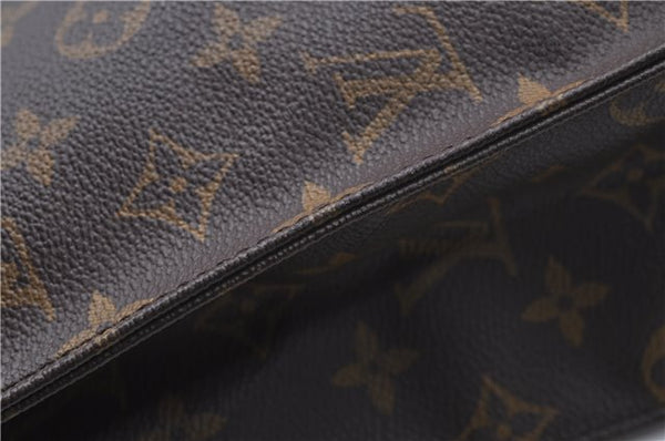 Authentic Louis Vuitton Monogram Sac Plat Hand Bag M51140 LV 6363D