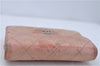 Authentic CHANEL Lamb Skin Matelasse CC Logo Coin Purse Pink 6364C