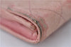 Authentic CHANEL Lamb Skin Matelasse CC Logo Coin Purse Pink 6364C