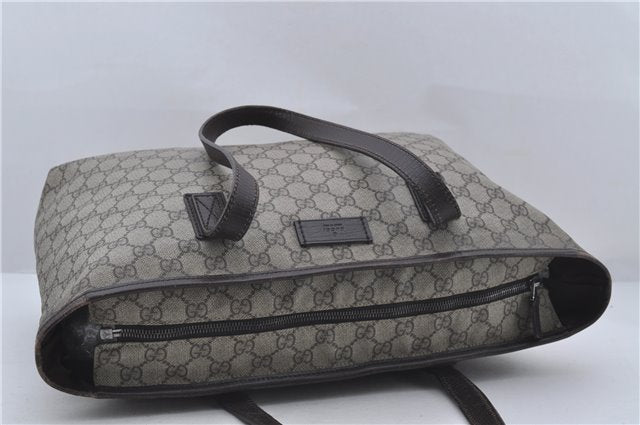 Authentic GUCCI Shoulder Tote Bag GG PVC Leather 181084 Brown 6364D