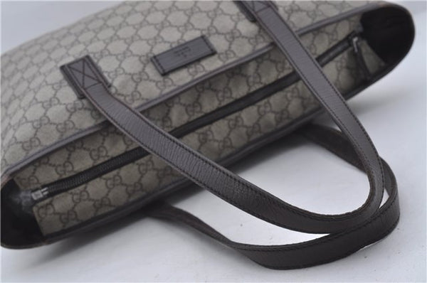 Authentic GUCCI Shoulder Tote Bag GG PVC Leather 181084 Brown 6364D