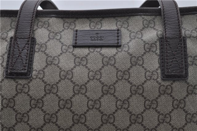Authentic GUCCI Shoulder Tote Bag GG PVC Leather 181084 Brown 6364D
