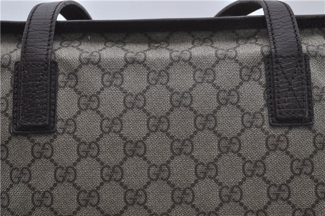 Authentic GUCCI Shoulder Tote Bag GG PVC Leather 181084 Brown 6364D