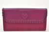 Authentic Christian Dior Trotter Long Wallet Canvas Leather Purple Junk 6364F