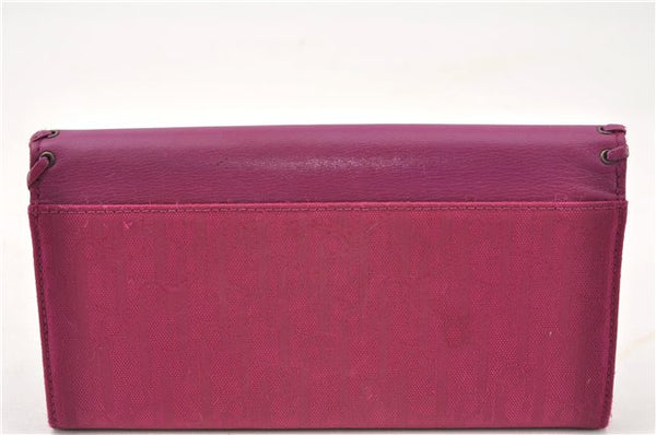 Authentic Christian Dior Trotter Long Wallet Canvas Leather Purple Junk 6364F