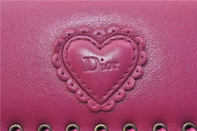 Authentic Christian Dior Trotter Long Wallet Canvas Leather Purple Junk 6364F