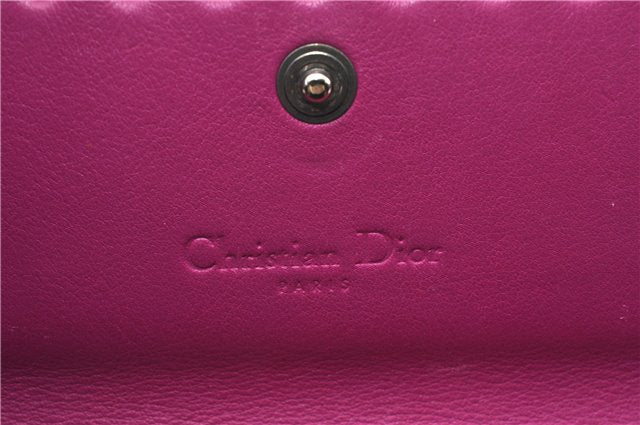 Authentic Christian Dior Trotter Long Wallet Canvas Leather Purple Junk 6364F