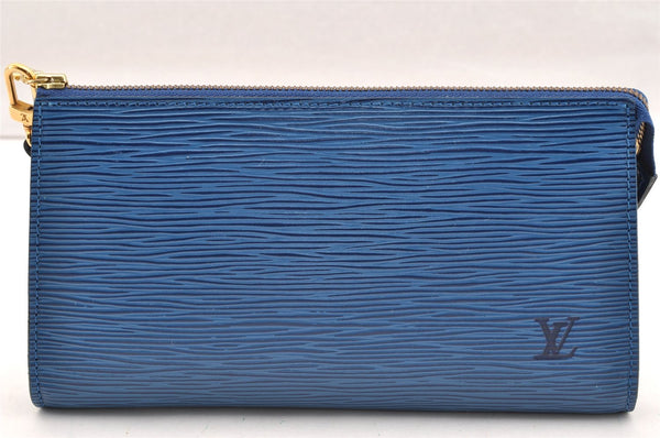 Authentic Louis Vuitton Epi Pochette Accessoires Pouch Blue M52945 LV Junk 6367I