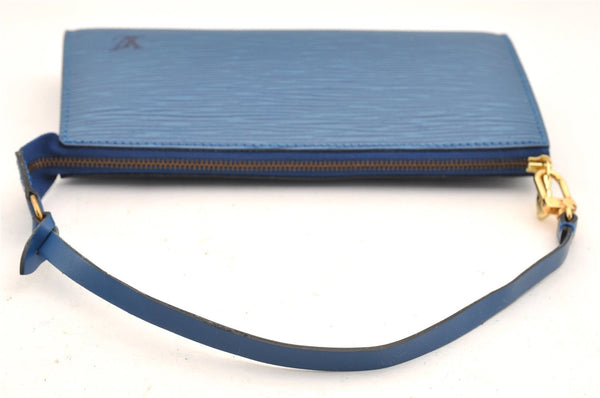 Authentic Louis Vuitton Epi Pochette Accessoires Pouch Blue M52945 LV Junk 6367I