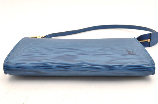 Authentic Louis Vuitton Epi Pochette Accessoires Pouch Blue M52945 LV Junk 6367I