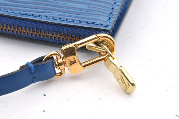 Authentic Louis Vuitton Epi Pochette Accessoires Pouch Blue M52945 LV Junk 6367I