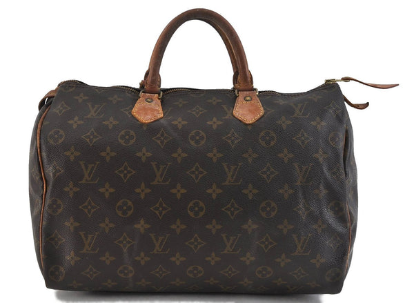 Authentic LOUIS VUITTON Monogram Speedy 35 Hand Bag M41524 LV 6368C