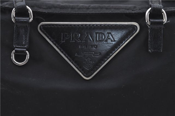 Authentic PRADA Nylon Leather Shoulder Tote Bag Black 6368D