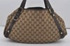 Authentic GUCCI Abbey Shoulder Tote Bag GG Canvas Leather 130736 Brown 6368I