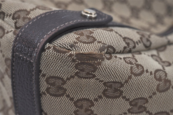 Authentic GUCCI Abbey Shoulder Tote Bag GG Canvas Leather 130736 Brown 6368I