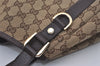 Authentic GUCCI Abbey Shoulder Tote Bag GG Canvas Leather 130736 Brown 6368I