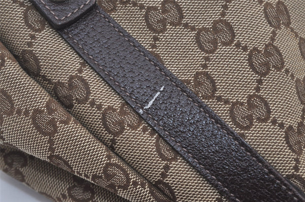 Authentic GUCCI Abbey Shoulder Tote Bag GG Canvas Leather 130736 Brown 6368I