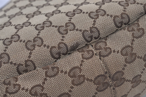 Authentic GUCCI Abbey Shoulder Tote Bag GG Canvas Leather 130736 Brown 6368I