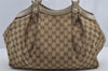 Authentic GUCCI Sukey Shoulder Tote Bag GG Canvas Leather 211944 Brown 6370I