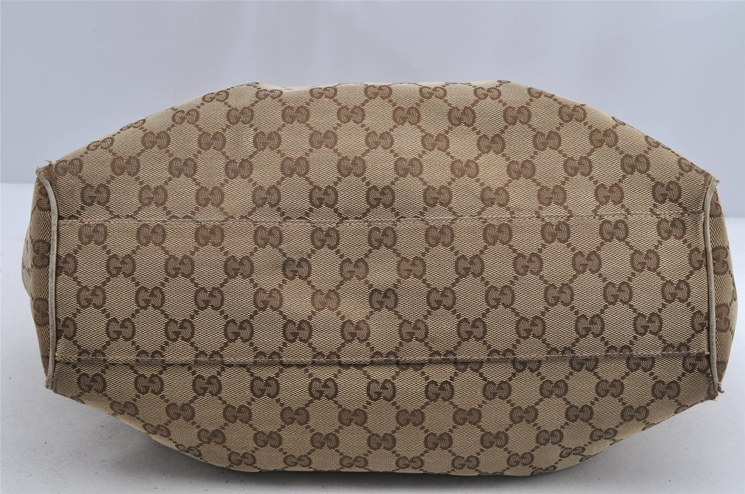 Authentic GUCCI Sukey Shoulder Tote Bag GG Canvas Leather 211944 Brown 6370I