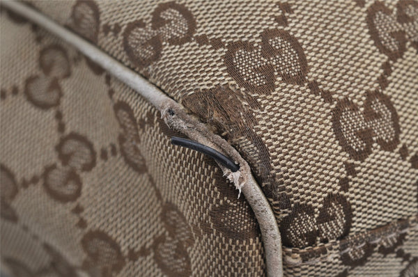 Authentic GUCCI Sukey Shoulder Tote Bag GG Canvas Leather 211944 Brown 6370I