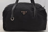 Authentic PRADA TESS SAFFIANO Nylon Leather Shoulder Bag BR2394 Black 6371I