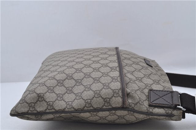 Authentic GUCCI Shoulder Cross Body Bag GG PVC Leather 141198 Brown 6372D