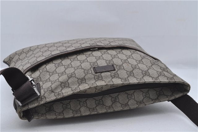 Authentic GUCCI Shoulder Cross Body Bag GG PVC Leather 141198 Brown 6372D