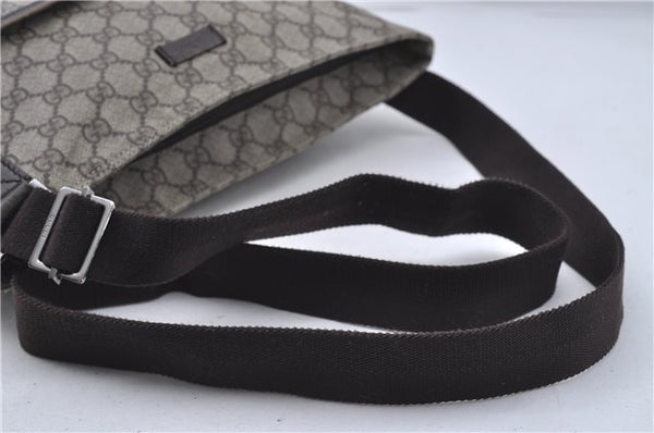 Authentic GUCCI Shoulder Cross Body Bag GG PVC Leather 141198 Brown 6372D