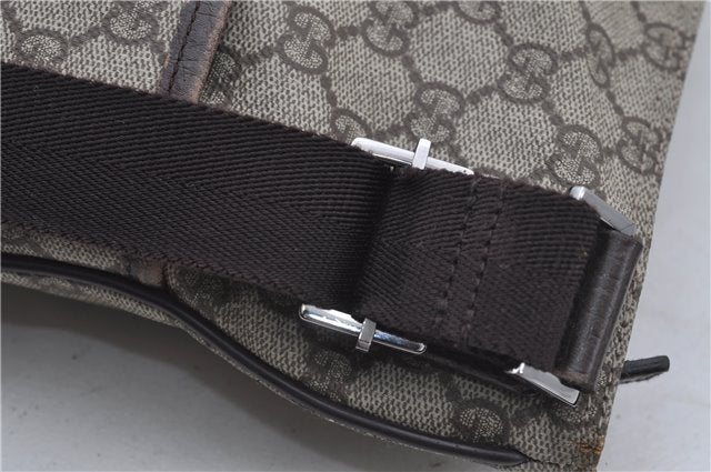 Authentic GUCCI Shoulder Cross Body Bag GG PVC Leather 141198 Brown 6372D