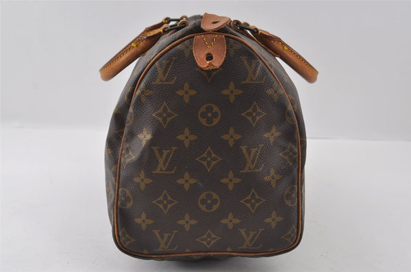 Authentic Louis Vuitton Monogram Speedy 30 Hand Boston Bag M41526 LV 6372I