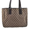 Authentic GUCCI Shoulder Tote Bag GG Canvas Leather 113017 Brown 6373D