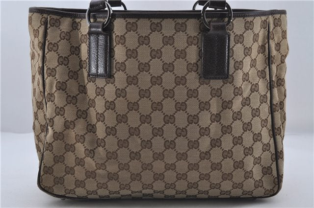 Authentic GUCCI Shoulder Tote Bag GG Canvas Leather 113017 Brown 6373D