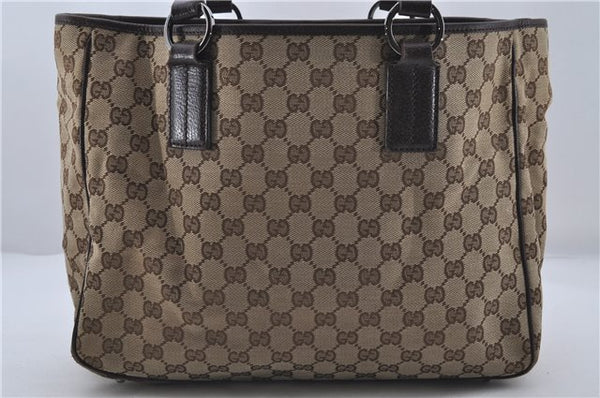 Authentic GUCCI Shoulder Tote Bag GG Canvas Leather 113017 Brown 6373D