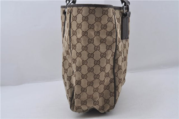 Authentic GUCCI Shoulder Tote Bag GG Canvas Leather 113017 Brown 6373D