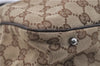 Authentic GUCCI Shoulder Tote Bag GG Canvas Leather 113017 Brown 6373D