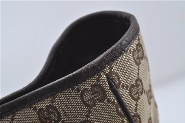 Authentic GUCCI Shoulder Tote Bag GG Canvas Leather 113017 Brown 6373D