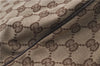 Authentic GUCCI Shoulder Tote Bag GG Canvas Leather 113017 Brown 6373D