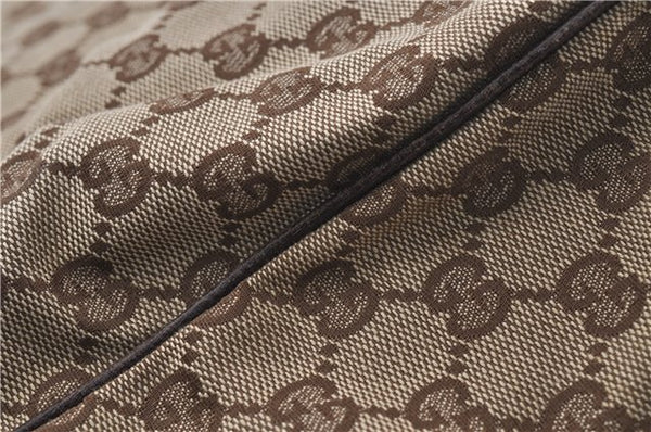 Authentic GUCCI Shoulder Tote Bag GG Canvas Leather 113017 Brown 6373D